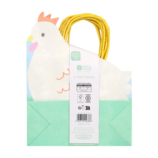 Spring Bunny Hen Shaped Bag 6pk