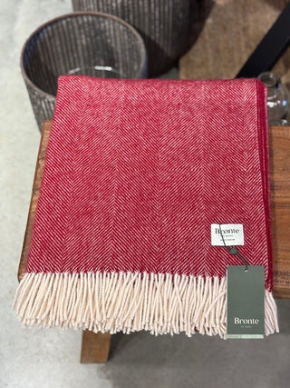 Bronte By Moon  - Herringbone Red Throw