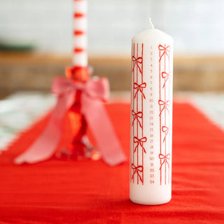 Candle Shop Advent Pillar Candle Bows