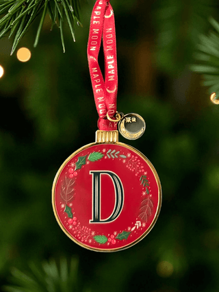 Monogram Enamel Christmas Decoration - D