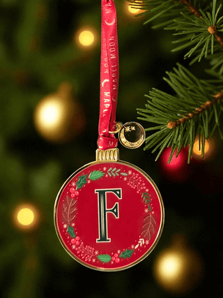 Monogram Enamel Christmas Decoration - F