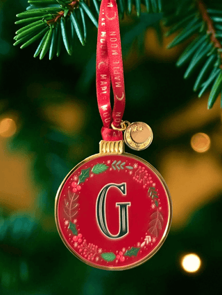 Monogram Enamel Christmas Decoration - G