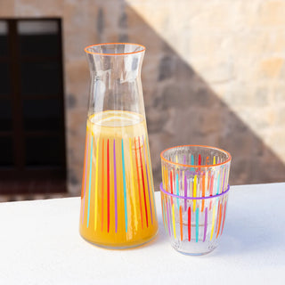 Stripe Glass Carafe Multi