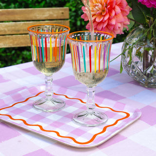 Wine Glass Striped - 16cm