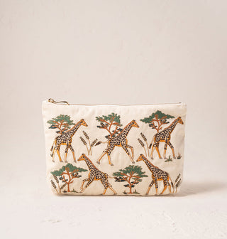 Giraffe Herd Cream Everyday Pouch