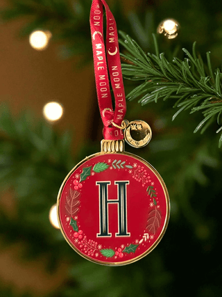 Monogram Enamel Christmas Decoration - H