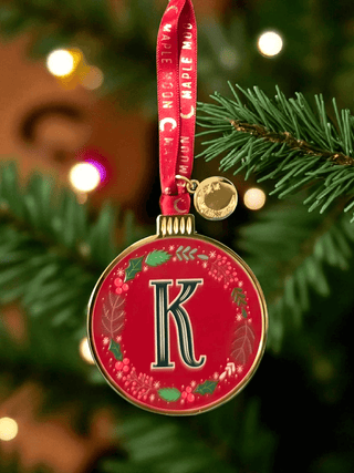 Monogram Enamel Christmas Decoration - K