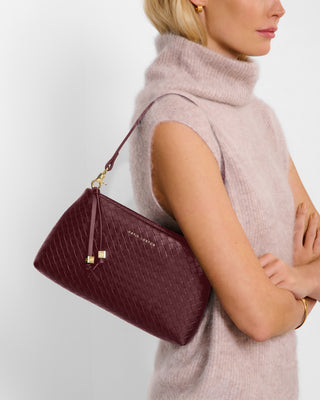 Nova Woven Texture Clutch Cherry