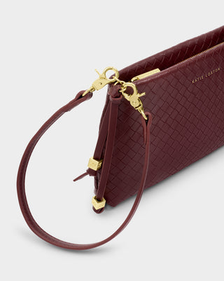 Nova Woven Texture Clutch Cherry