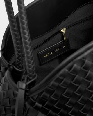 Nova Hand Woven Large Shoulder Bag Black