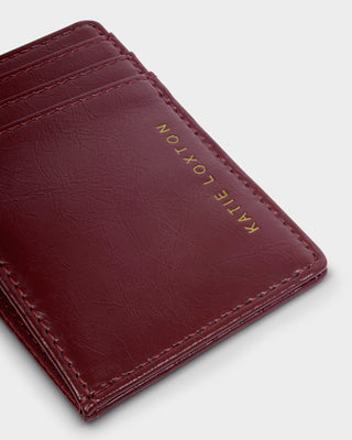 Laila Slim Textured Patent Cardholder Cherry