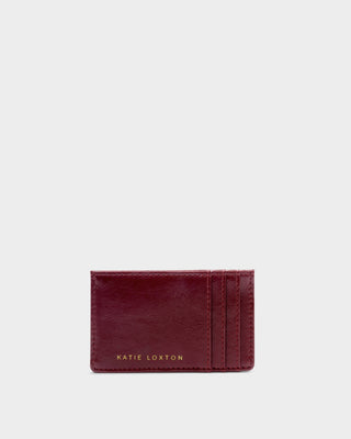 Laila Slim Textured Patent Cardholder Cherry