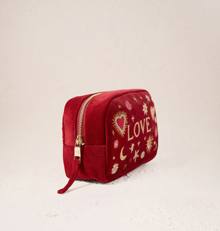 Love Charm Velvet Makeup Bag Rouge