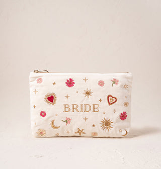 Love Charm Bride Cream Velvet Everyday Pouch