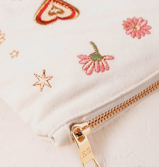 Love Charm Bride Cream Velvet Everyday Pouch