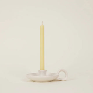 Candle Holder with handle White Speckle
