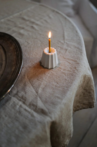 Big Porcelain Candle Holder - Gloss White