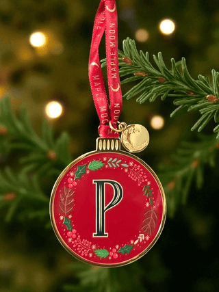 Monogram Enamel Christmas Decoration - P