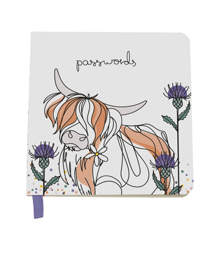Password Book Highland Cow