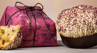Hand Wrapped Panettone Pistachio Raspberries White Choc 750g