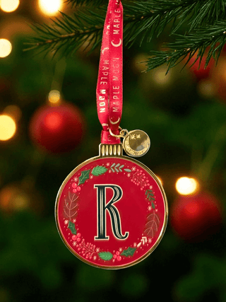 Monogram Enamel Christmas Decoration - R