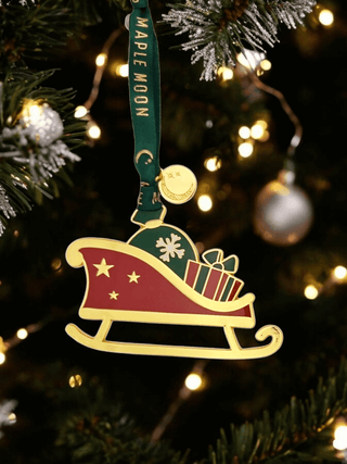 Sleigh Enamel Christmas Decoration