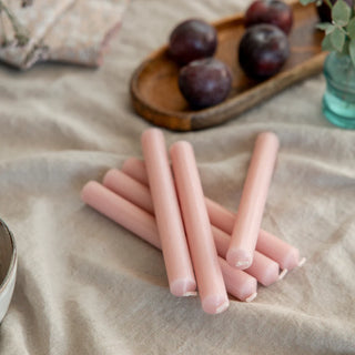 Single Rose Quartz Dinner Candle