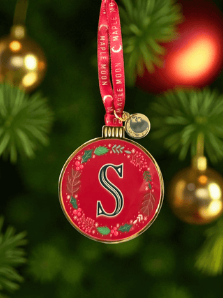 Monogram Enamel Christmas Decoration - S