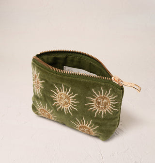 Sun Goddess Fern Green Velvet Coin Purse