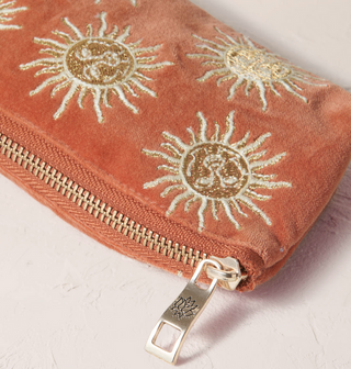 Sun Goddess Rust Velvet Coin Purse