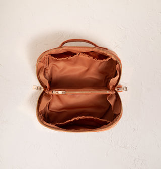 Sun Goddess Rust Velvet Open Flat Makeup Bag