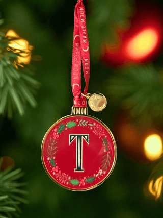 Monogram Enamel Christmas Decoration - T