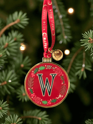Monogram Enamel Christmas Decoration - W