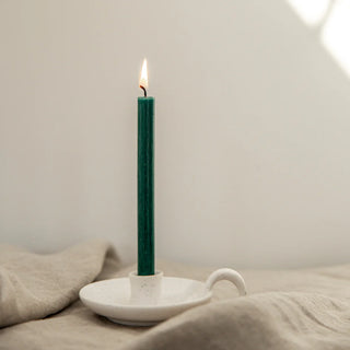 Single Woodland Green Dinner Candle