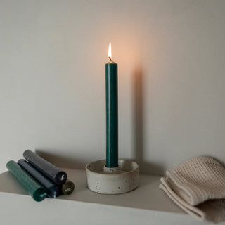 Single Woodland Green Dinner Candle