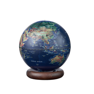 Atlas Globe Dark Blue Mini Walnut