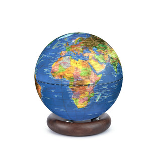 Atlas Globe Dark Blue Mini Walnut