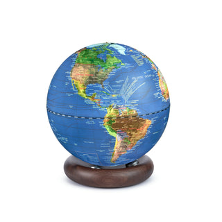 Atlas Globe Dark Blue Mini Walnut