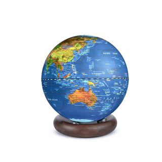 Atlas Globe Dark Blue Mini Walnut