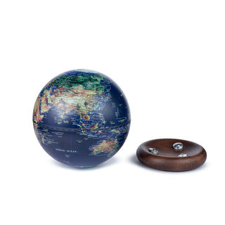 Atlas Globe Dark Blue Mini Walnut