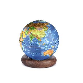 Atlas Globe Dark Blue Mini Walnut