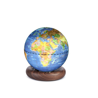 Atlas Globe Dark Blue Mini Walnut