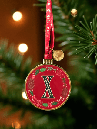 Monogram Enamel Christmas Decoration - X