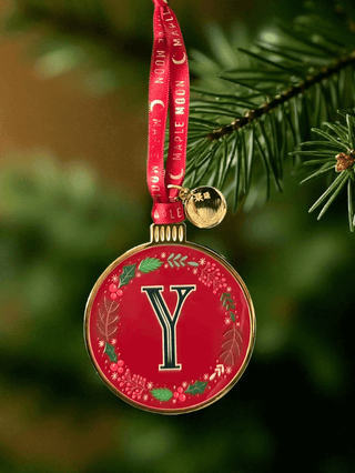 Monogram Enamel Christmas Decoration - Z