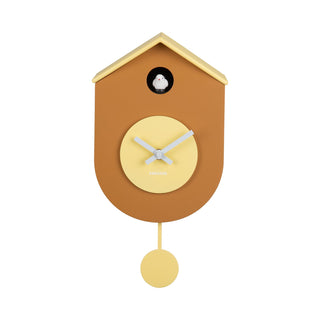 Wall Clock Grato Cuckoo Ochre Yellow W. Soft Yellow