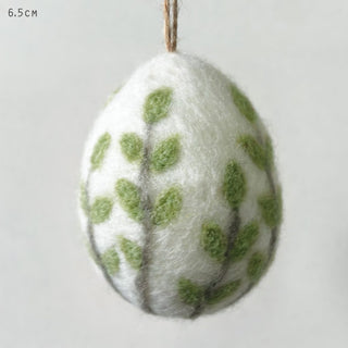 Floral Felted Egg-Green