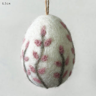 Floral Felted Egg-Pink