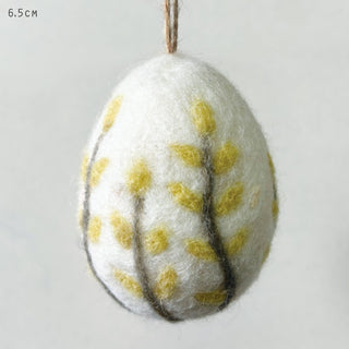 Floral Felted Egg-Yellow