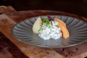 Canteloupe Melon, Salad of Celeriac & Pear