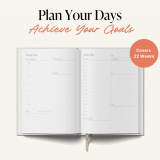 Daily Planner A5 Hardback - Pink & Red